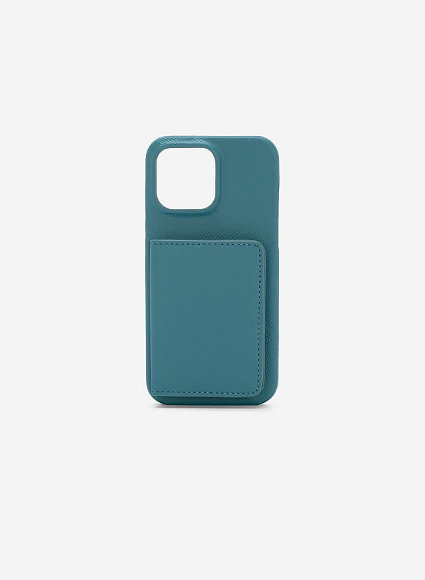 Ốp lưng điện thoại iphone 14 pro max phối ví mini đựng thẻ - IPC 1406 - Màu xanh lam - VASCARA