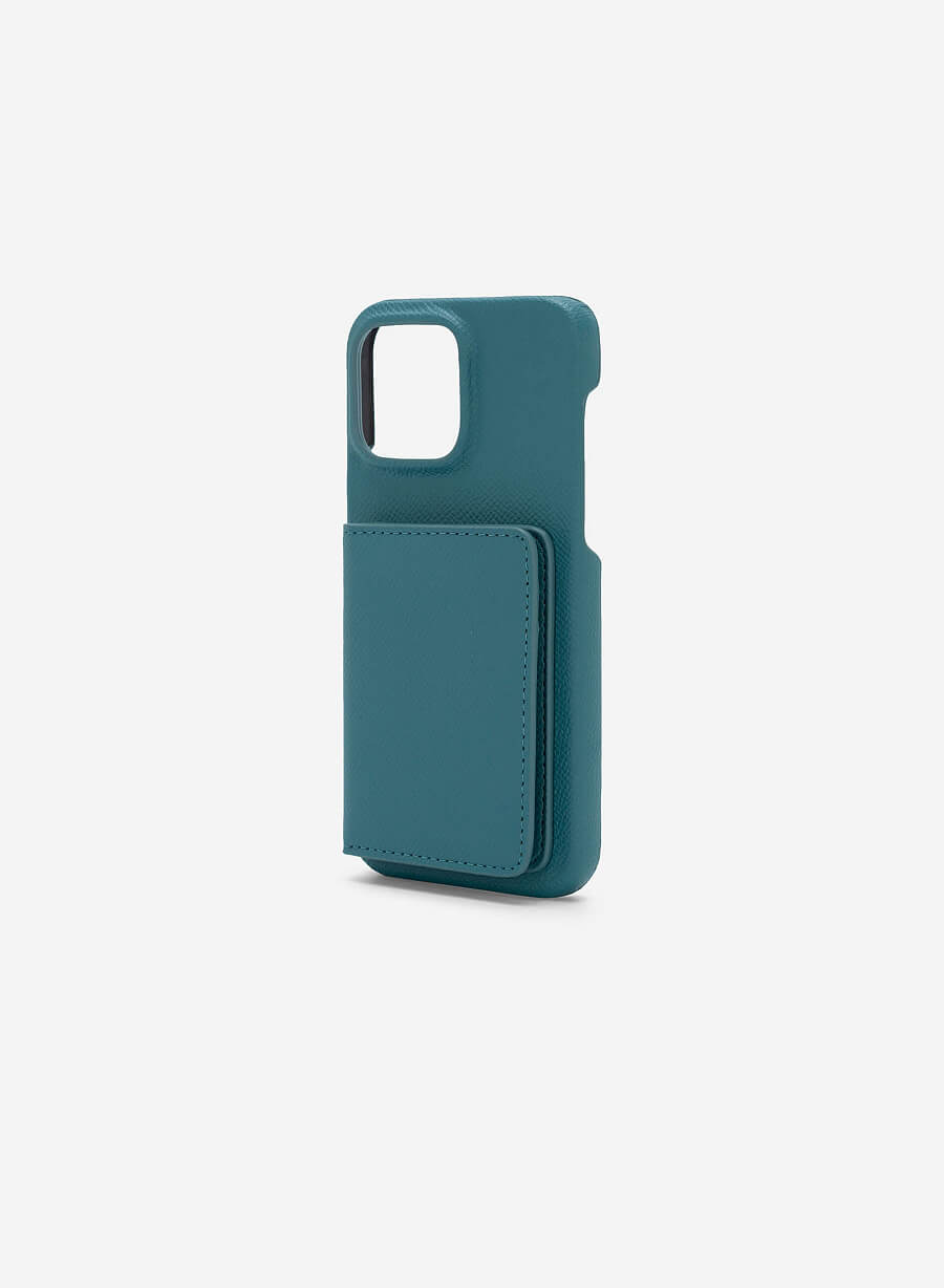 Ốp lưng điện thoại iphone 14 pro max phối ví mini đựng thẻ - IPC 1406 - Màu xanh lam - vascara.com