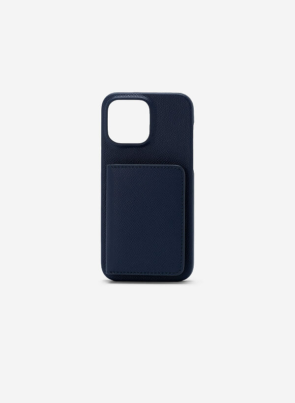 Ốp lưng điện thoại iphone 14 pro max phối ví mini đựng thẻ - IPC 1406 - Màu xanh navy