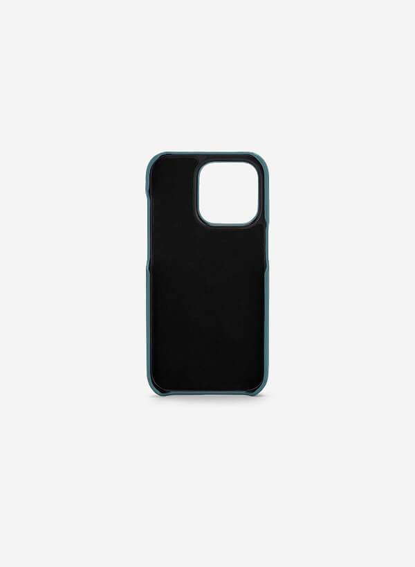Ốp lưng điện thoại iphone 14 pro phối ví mini đựng thẻ - IPC 1405 - Màu xanh lam - VASCARA