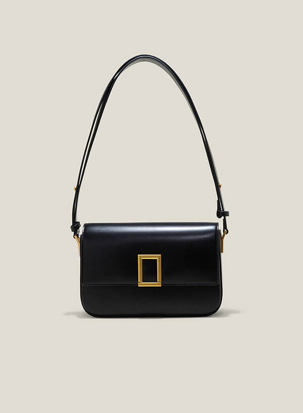 Túi đeo chéo nhấn khóa hình học - SHO 0226 - Màu đen