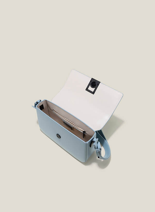 Túi đeo chéo nhấn khóa hình học - SHO 0226 - Màu xanh da trời - VASCARA