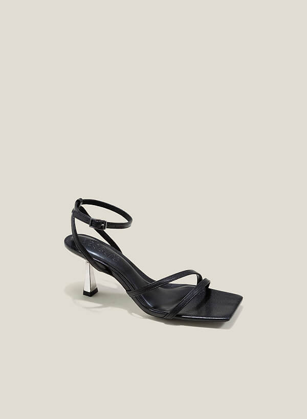 Giày sandal ankle strap vân da kỳ đà