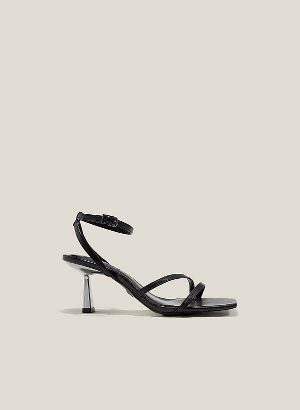 Giày sandal ankle strap vân da kỳ đà