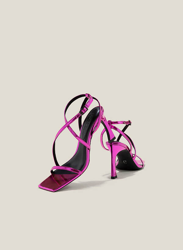 Giày sandal metallic quai mảnh - SDN 0762 - Màu hồng đậm - VASCARA