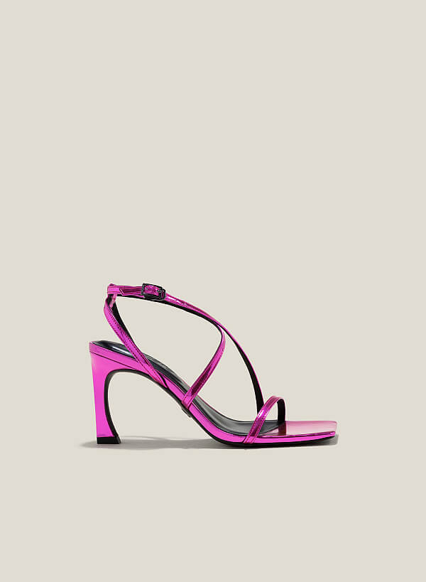 Giày sandal metallic quai mảnh - SDN 0762 - Màu hồng đậm