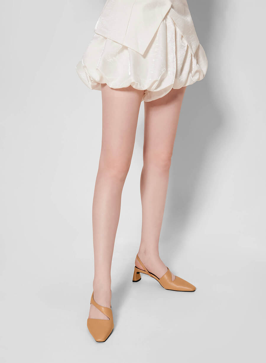 Giày slingback quai khoét cách điệu - BMN 0597 - Màu be - vascara.com