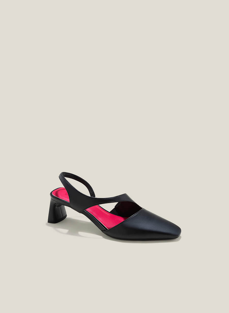 Giày slingback quai khoét cách điệu - BMN 0597 - Màu đen - vascara.com
