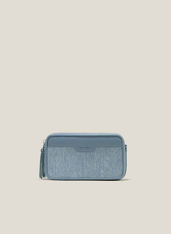 Túi đeo chéo nhấn ngăn kéo đôi - SHO 0233 - Màu xanh da trời