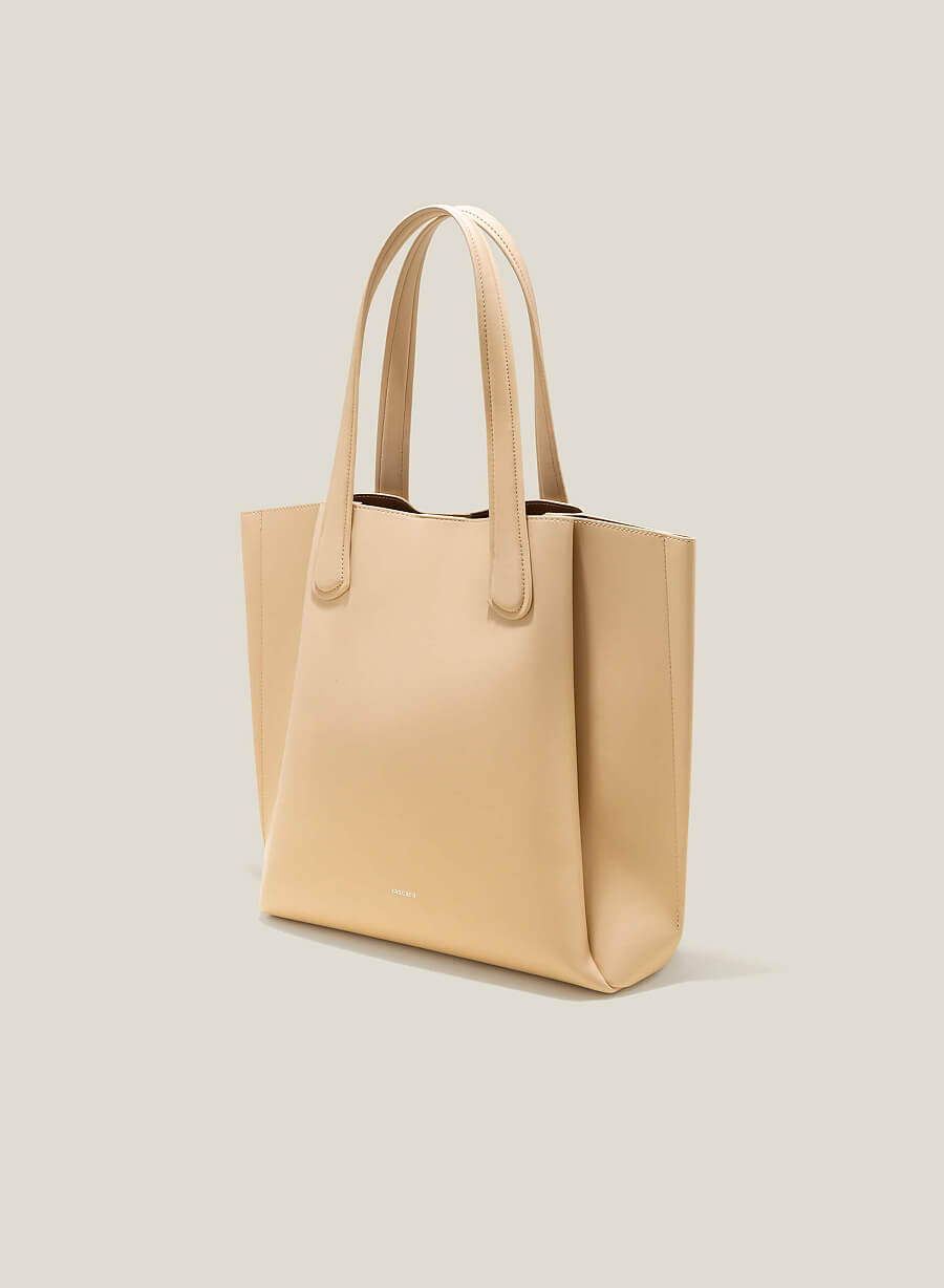 Túi tote over size gấp nếp - TOT 0131 - Màu be - vascara.com