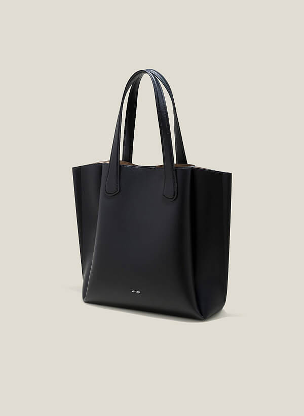 Túi tote over size gấp nếp - TOT 0131 - Màu đen - VASCARA