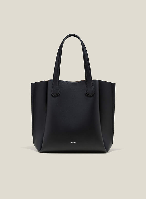 Túi tote over size gấp nếp - TOT 0131 - Màu đen