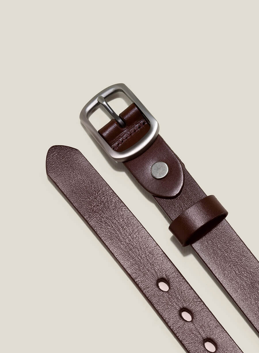Thắt lưng khóa cài đầu Oval - TRO 0028 - Màu đỏ đậm - vascara.com