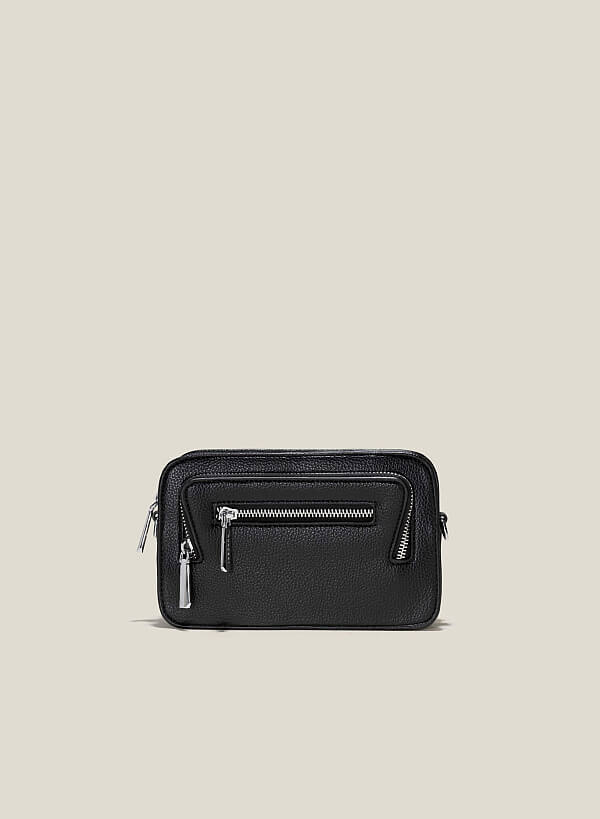 Túi đeo chéo nhấn kiểu ngăn phụ - SHO 0230 - Màu đen