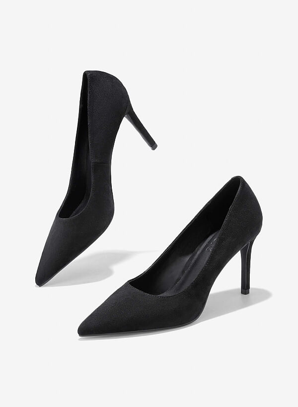 Giày bít mũi nhọn stiletto heel - BMN 0647 - Màu đen - VASCARA