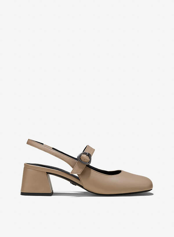 Giày slingback mũi tròn quai mary janes