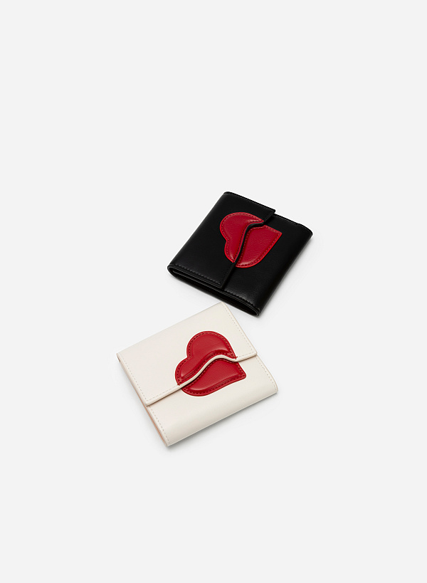 Ví Cầm Tay Mini Họa Tiết Trái Tim - Love Limited Edition - WAL 0259 - Màu Kem - VASCARA