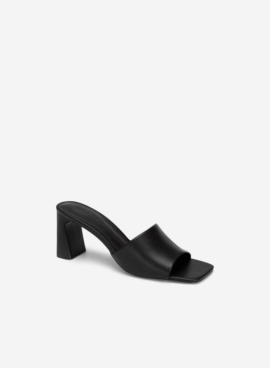 Guốc Quai Ngang Gót Trụ - GNN 0190 - Màu Đen - vascara.com