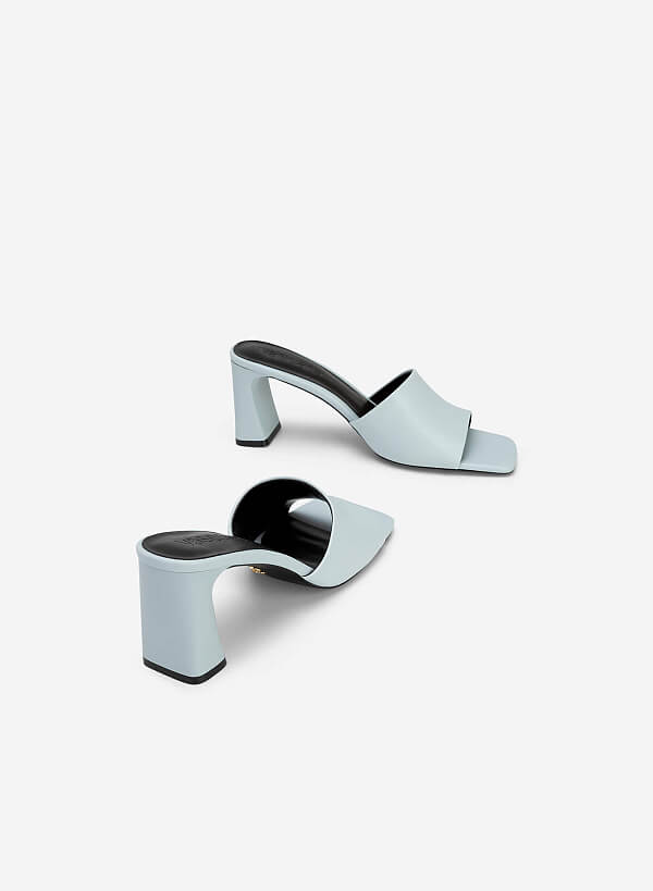 Guốc Quai Ngang Gót Trụ - GNN 0190 - Màu Xanh Da Trời - VASCARA
