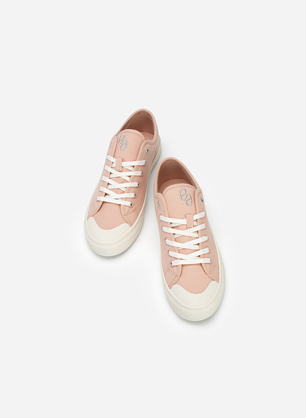 Giày sneaker canvas phối metallic - SNK 0061 - Màu hồng - VASCARA