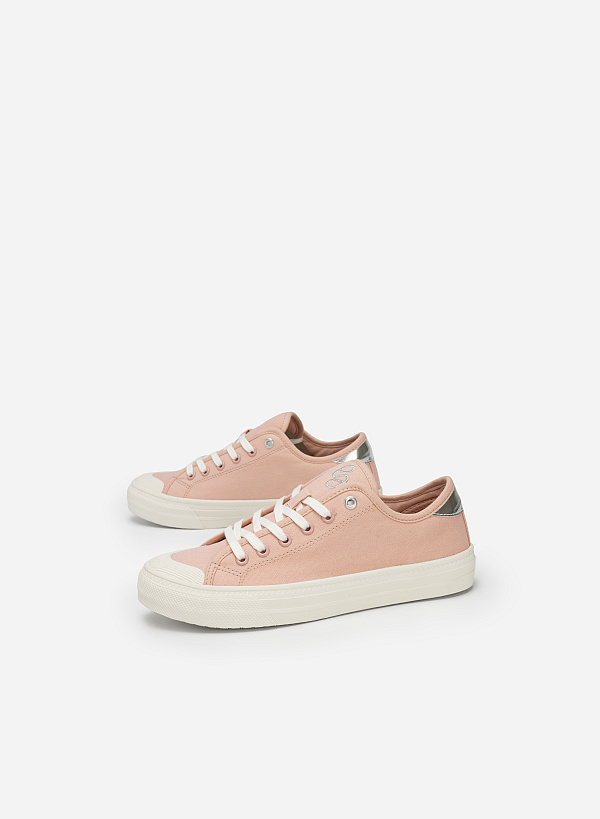 Giày sneaker canvas phối metallic - SNK 0061 - Màu hồng - VASCARA