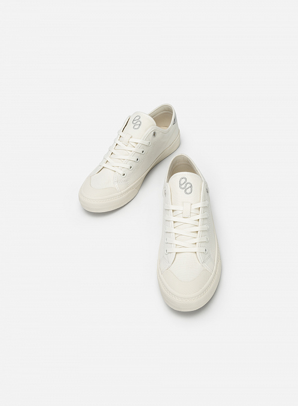 Giày Sneaker Canvas Phối Metallic - SNK 0061 - Màu Trắng - VASCARA
