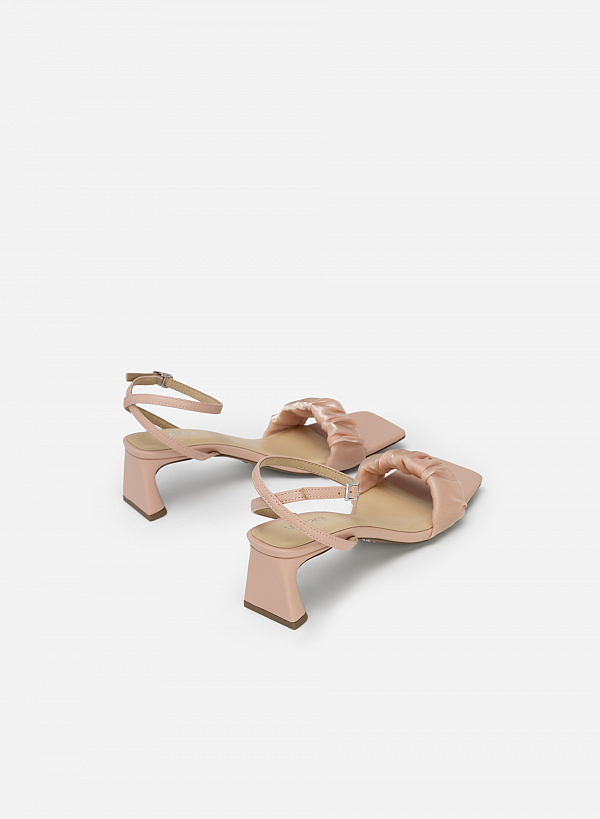 Giày sandal ankle strap quai nhún vải lưới - SDN 0733 - Màu hồng - VASCARA