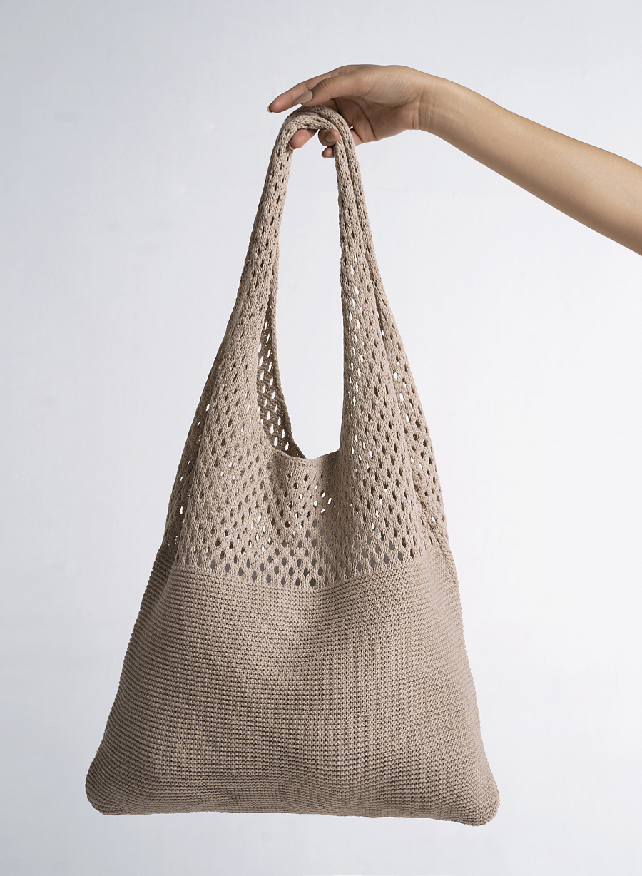 Túi knit đan lưới - KNB 0001 - Màu kem - vascara.com