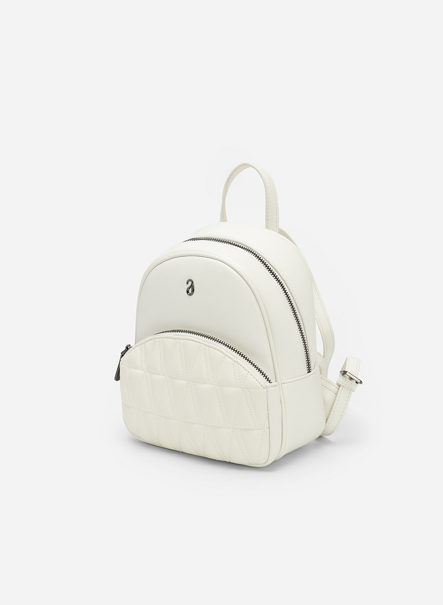 Balo Mini Phối Chần Bông Họa Tiết Hình Học - BAC 0183 - Màu Trắng - vascara.com