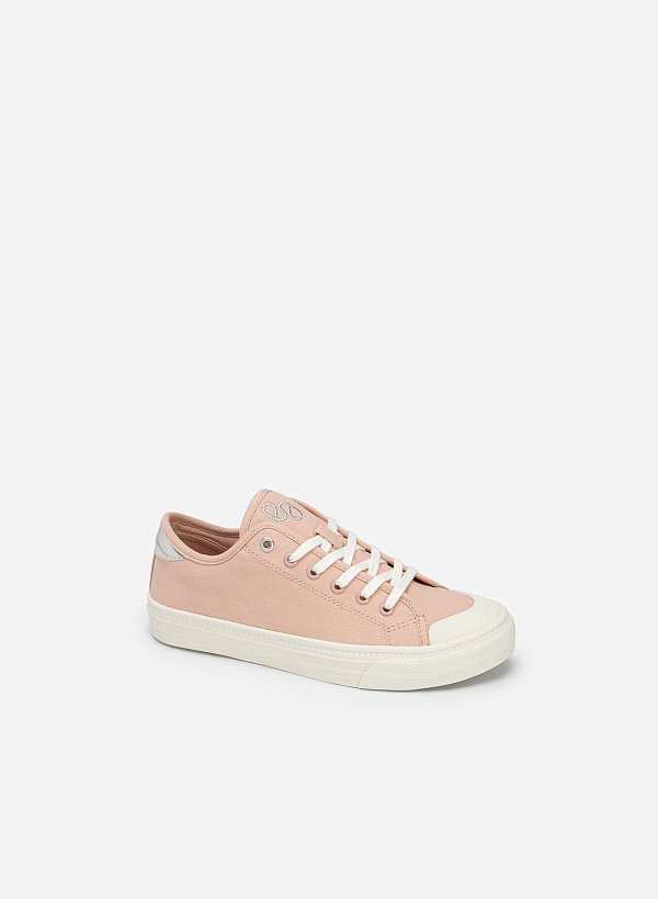 Giày sneaker canvas phối metallic - SNK 0061 - Màu hồng - VASCARA