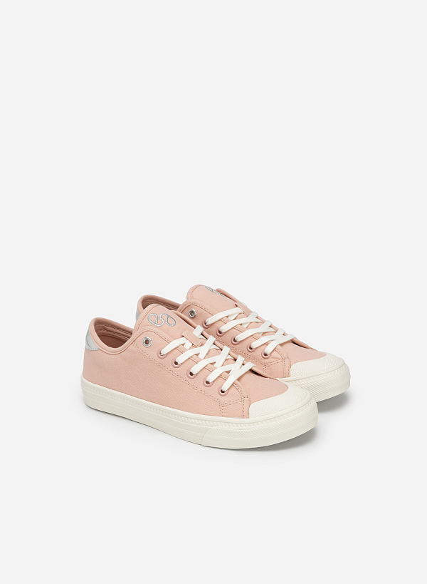 Giày sneaker canvas phối metallic - SNK 0061 - Màu hồng - VASCARA