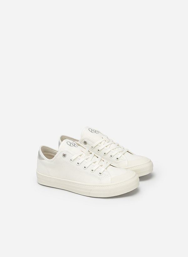 Giày Sneaker Canvas Phối Metallic - SNK 0061 - Màu Trắng - VASCARA