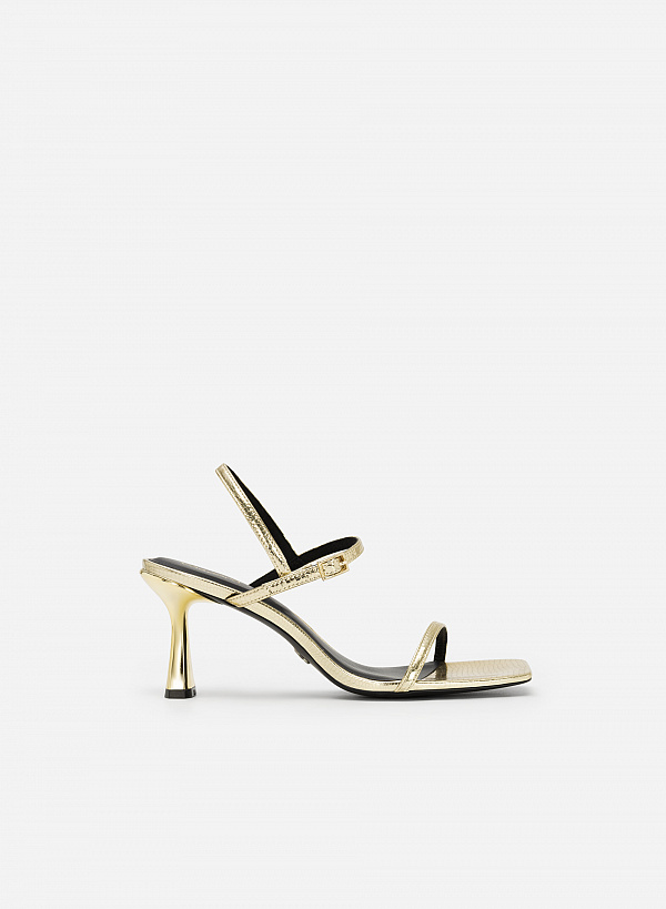 Giày sandal metallic quai mảnh vân kỳ đà - SDN 0724 - Màu vàng kim