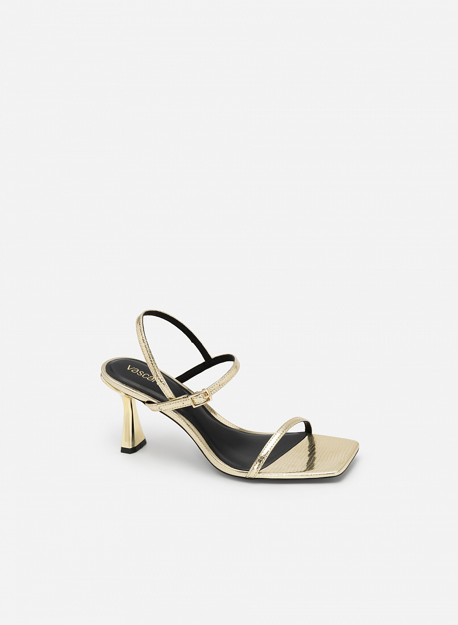 Giày sandal metallic quai mảnh vân kỳ đà - SDN 0724 - Màu vàng kim - vascara.com