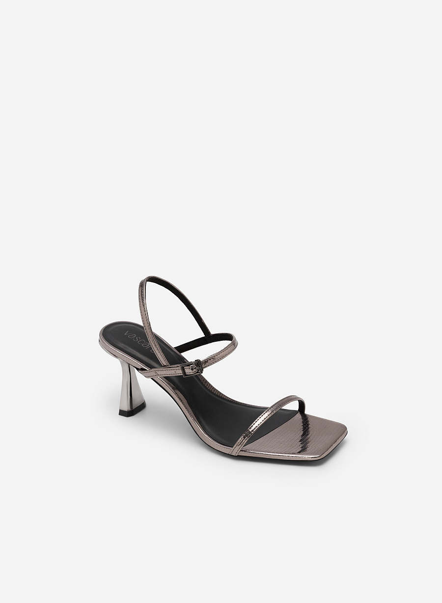 Giày Sandal Metallic Quai Mảnh Vân Kỳ Đà - SDN 0724 - Màu Xám Khói Đậm - vascara.com