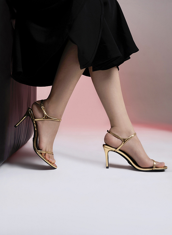 Giày sandal metallic quai mảnh