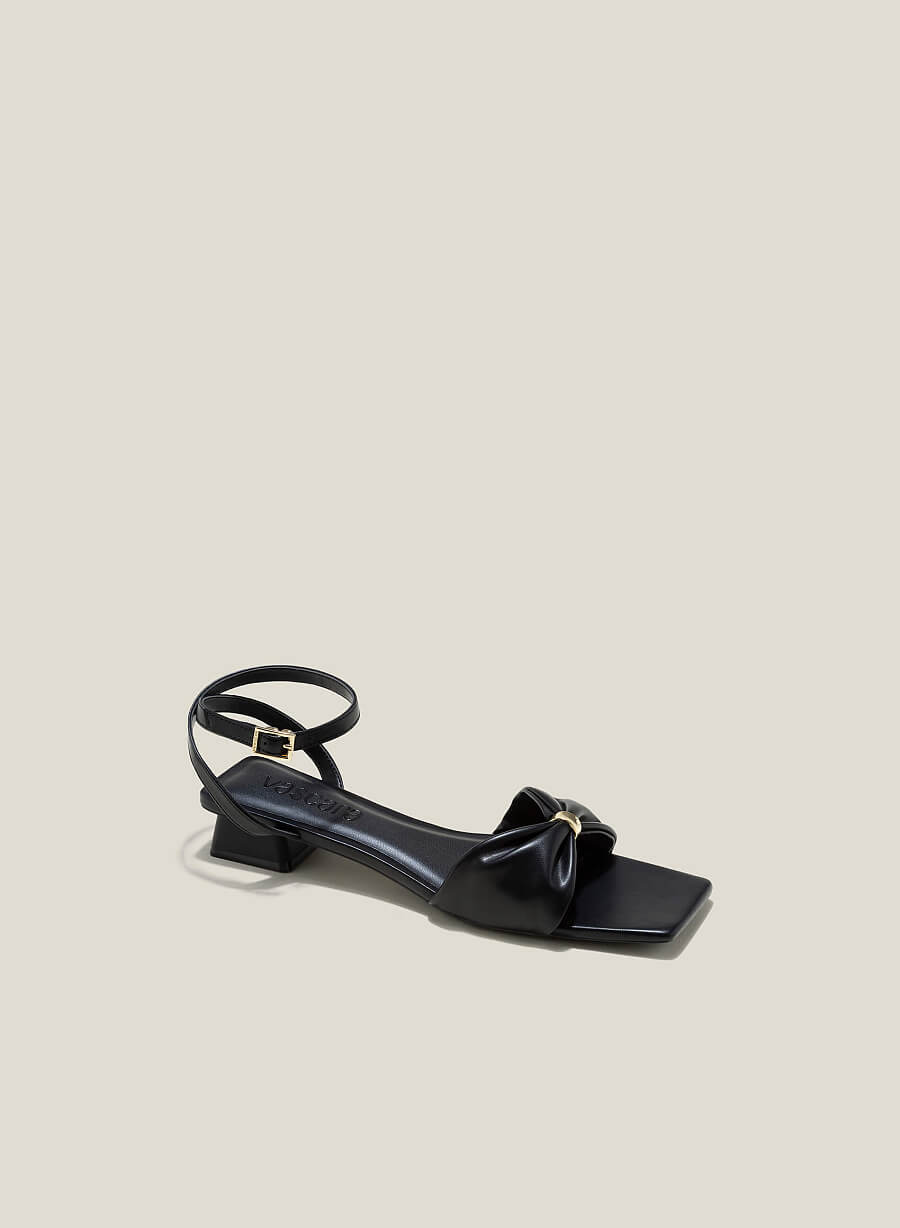 Giày sandal nhấn quai nơ cách điệu - SDN 0757 - Màu đen - vascara.com