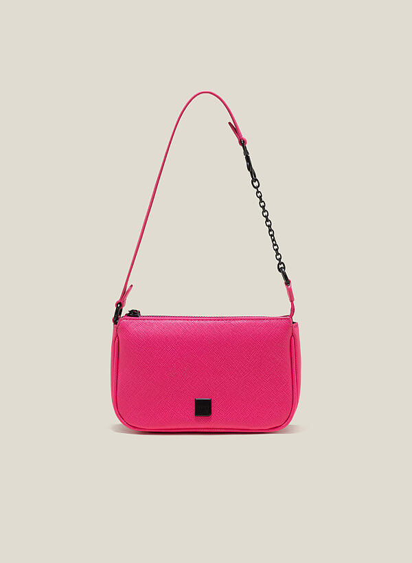 Túi hobo quai khóa cài phối xích - TOT 0122 - Màu hồng