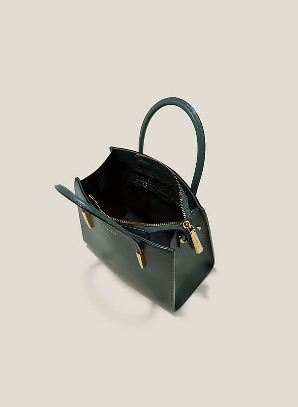 Túi xách công sở quai đính metallic - TOT 0117 - Màu xanh rêu - VASCARA