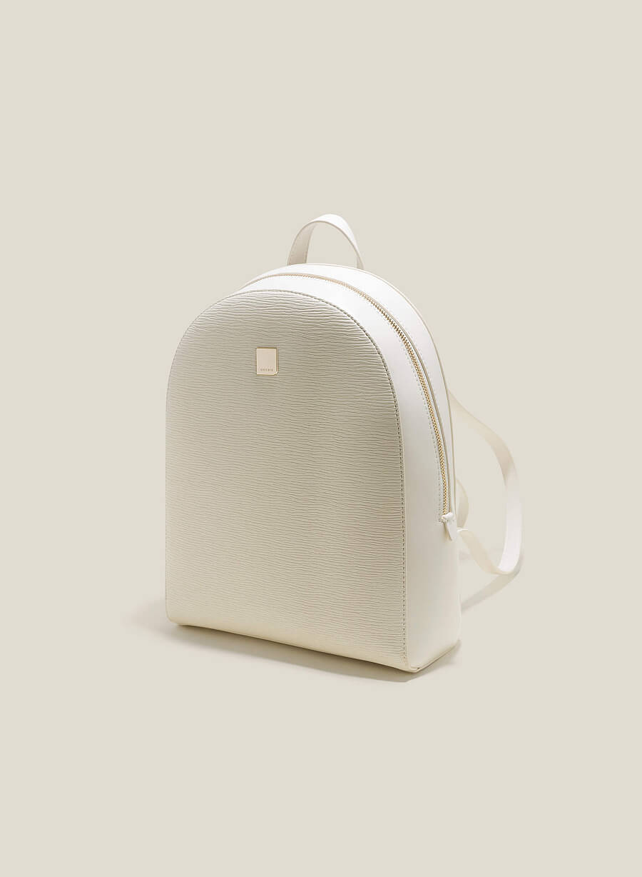 Balo classic nhấn họa tiết vân gỗ - BAC 0184 - Màu kem - vascara.com