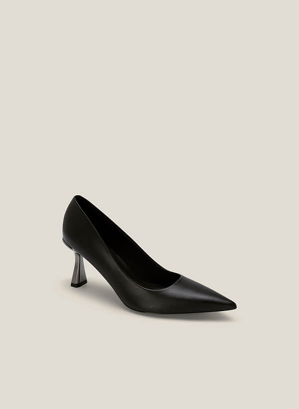 Giày bít spool heel hiệu ứng kim loại - BMN 0599 - Màu đen