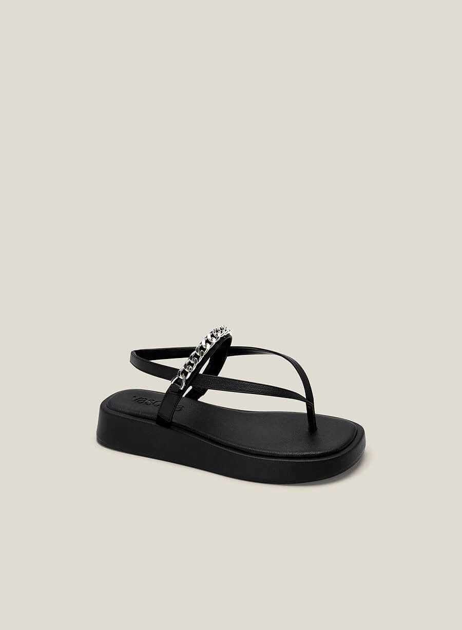 Giày sandal kẹp ngón nhấn dây xích - SDK 0336 - Màu đen - vascara.com