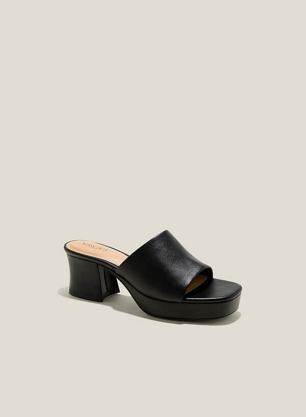 Guốc mules platform - GNN 0188 - Màu đen