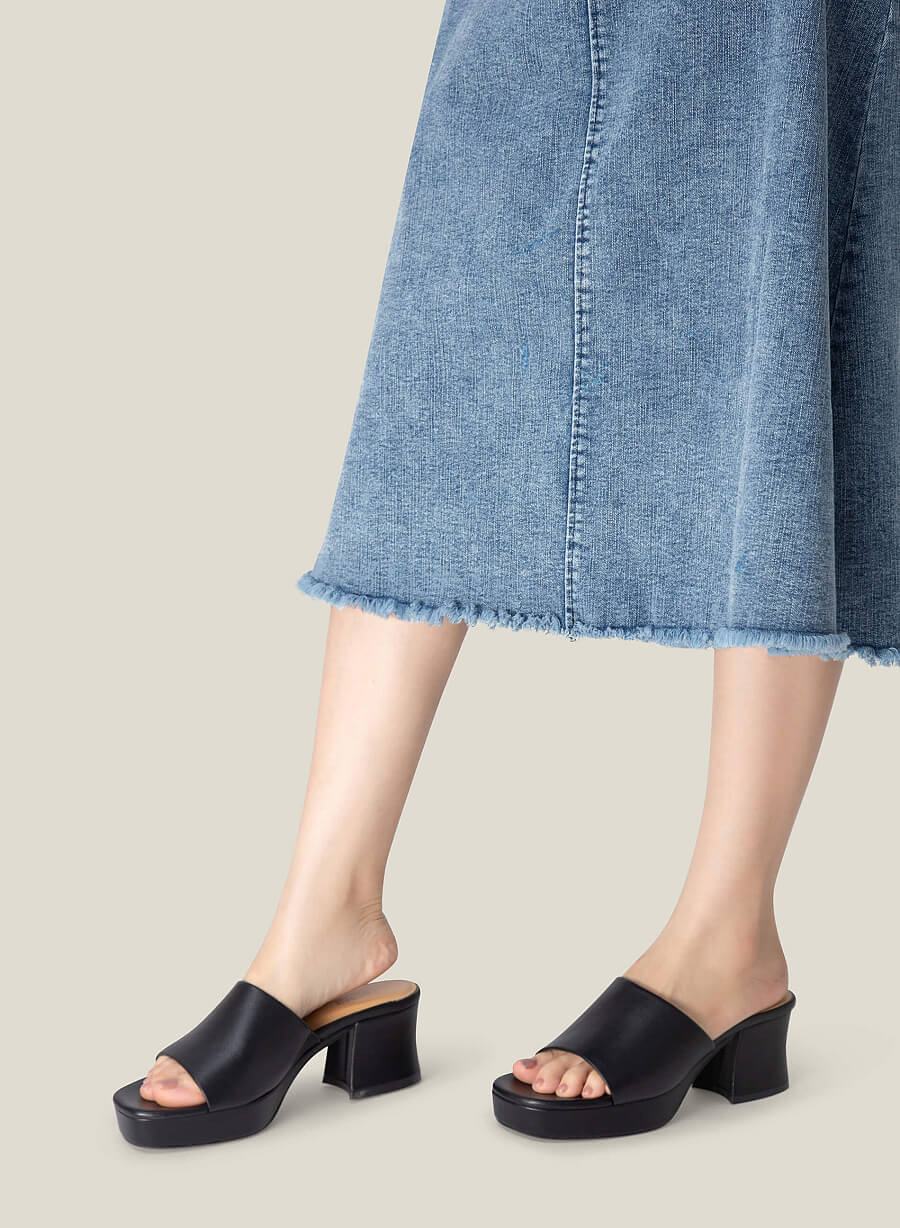 Guốc mules platform - GNN 0188 - Màu đen - vascara.com