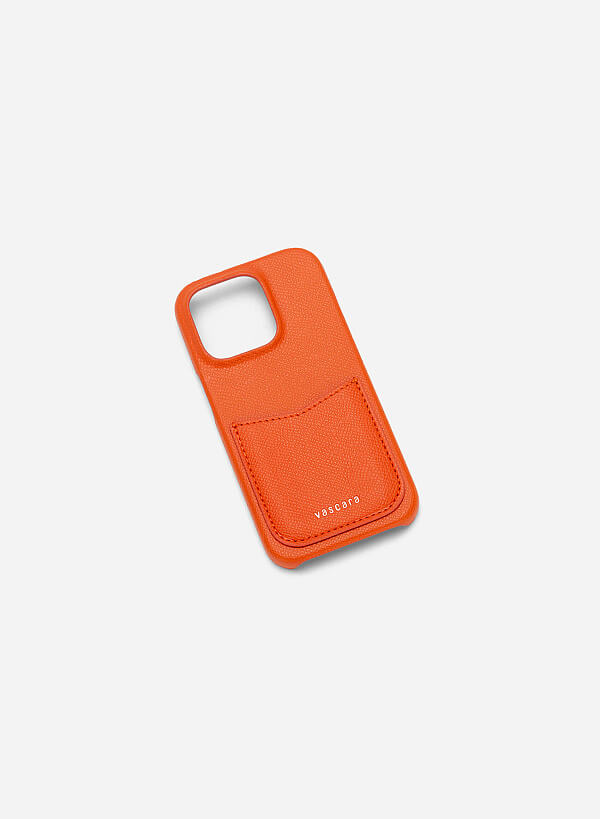 iPhone 14 Pro携帯ケース・カード収納 - CAS 1402 - オレンジ - VASCARA