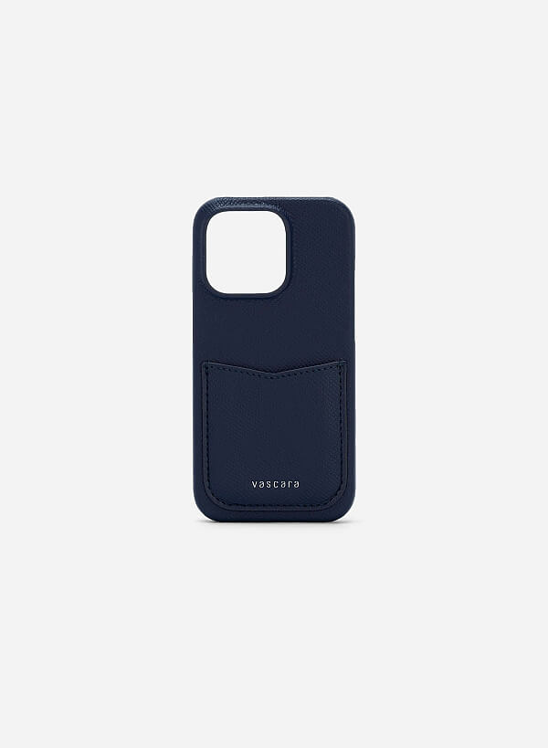 iPhone 14 Pro携帯ケース・カード収納 - CAS 1402 - ネイビーブルー