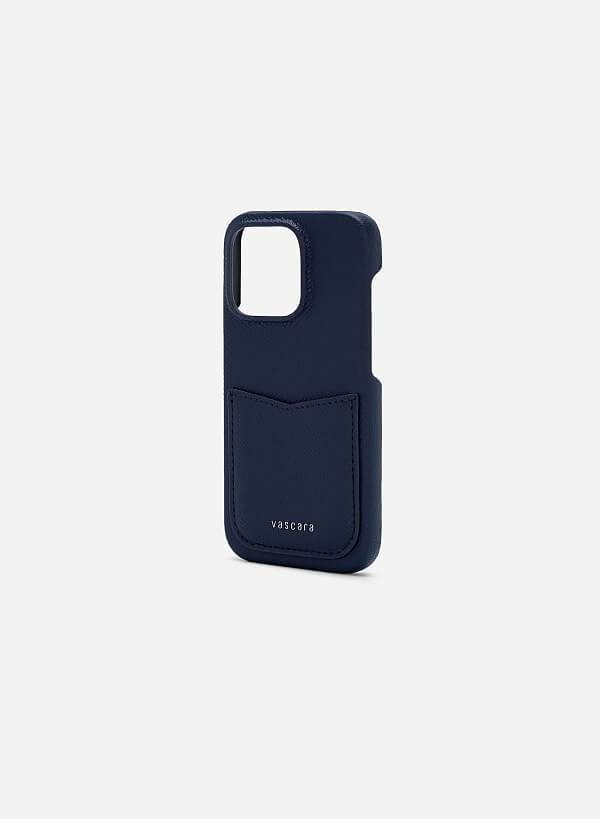 iPhone 14 Pro携帯ケース・カード収納 - CAS 1402 - ネイビーブルー - VASCARA
