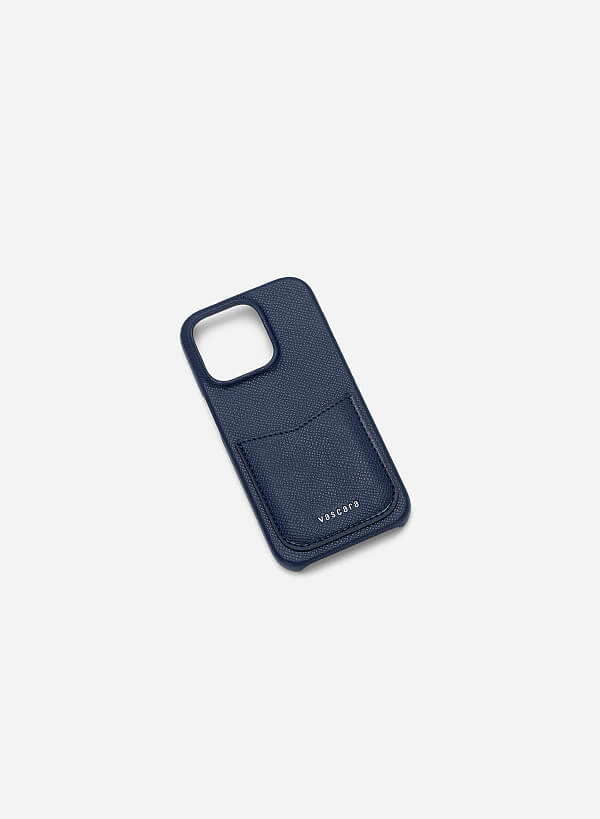 iPhone 14 Pro携帯ケース・カード収納 - CAS 1402 - ネイビーブルー - VASCARA