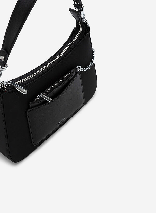 Túi Tote Hobo Phối Modular Pocket - TOT 0104 - Màu Đen - VASCARA