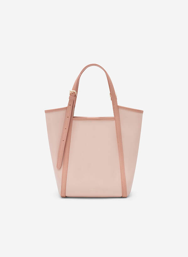 Túi Tote Quai Đôi Nhấn Viền - TOT 0108 - Màu Hồng - VASCARA